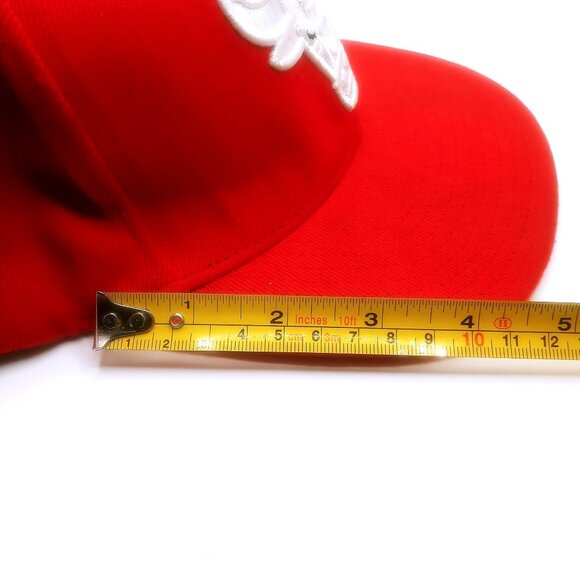 Mitchell & Ness Men's Basketball Hat Chicago Bulls Logo Snapback Fitted Red Cap - Picture 13 of 13